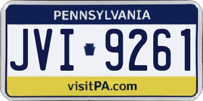 PA license plate JVI9261