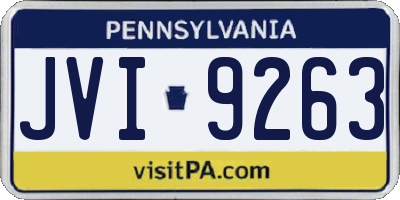 PA license plate JVI9263