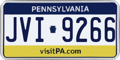 PA license plate JVI9266