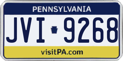 PA license plate JVI9268