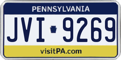 PA license plate JVI9269