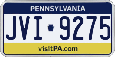 PA license plate JVI9275