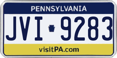 PA license plate JVI9283