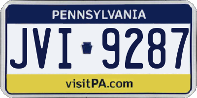 PA license plate JVI9287