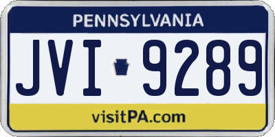 PA license plate JVI9289