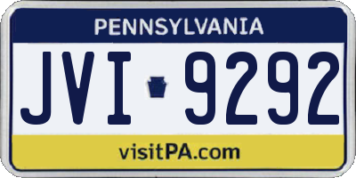 PA license plate JVI9292