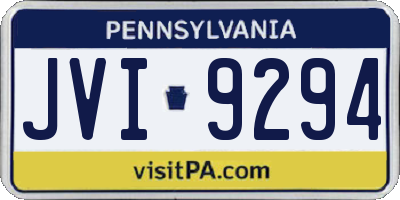 PA license plate JVI9294