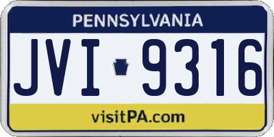 PA license plate JVI9316