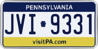PA license plate JVI9331