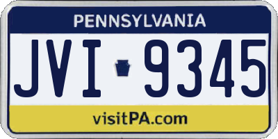 PA license plate JVI9345
