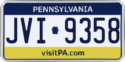 PA license plate JVI9358