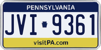 PA license plate JVI9361