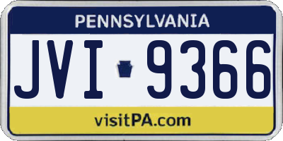 PA license plate JVI9366