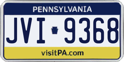 PA license plate JVI9368