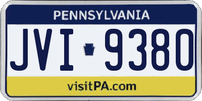 PA license plate JVI9380