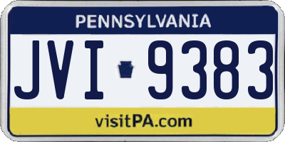 PA license plate JVI9383
