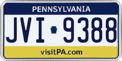 PA license plate JVI9388