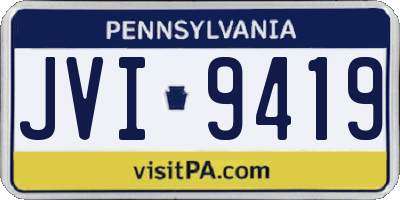 PA license plate JVI9419