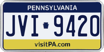 PA license plate JVI9420