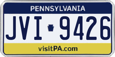 PA license plate JVI9426