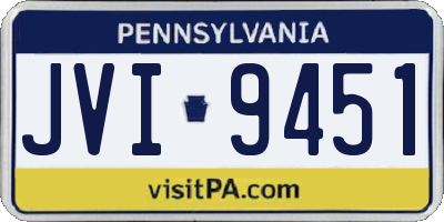 PA license plate JVI9451