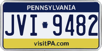 PA license plate JVI9482
