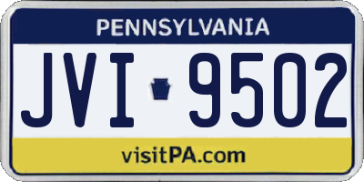 PA license plate JVI9502