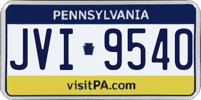 PA license plate JVI9540