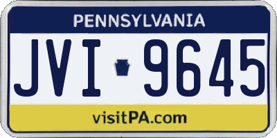 PA license plate JVI9645