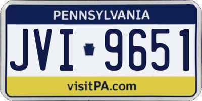 PA license plate JVI9651