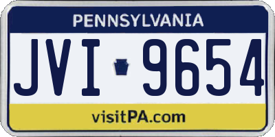 PA license plate JVI9654