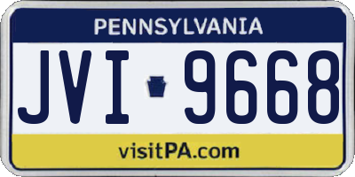 PA license plate JVI9668