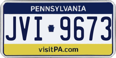 PA license plate JVI9673