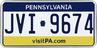 PA license plate JVI9674