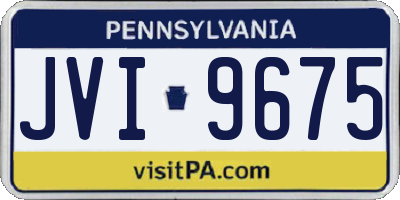 PA license plate JVI9675