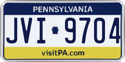 PA license plate JVI9704