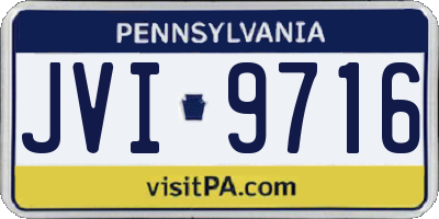 PA license plate JVI9716
