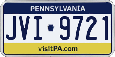 PA license plate JVI9721