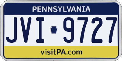 PA license plate JVI9727