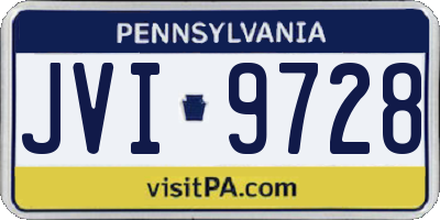 PA license plate JVI9728