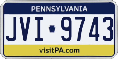 PA license plate JVI9743