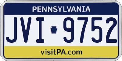 PA license plate JVI9752