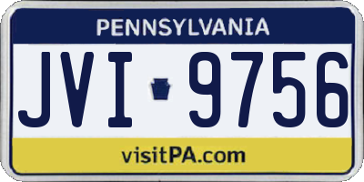 PA license plate JVI9756