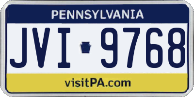 PA license plate JVI9768