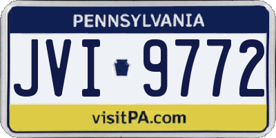 PA license plate JVI9772