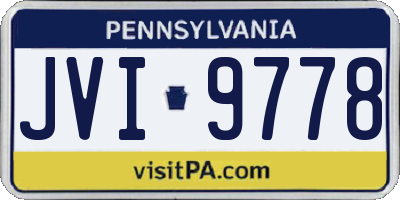 PA license plate JVI9778