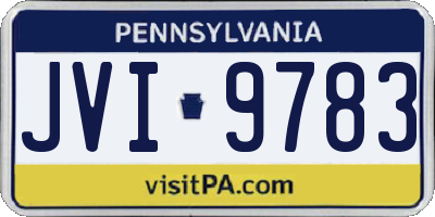 PA license plate JVI9783