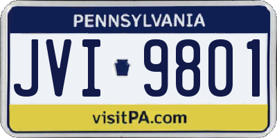 PA license plate JVI9801