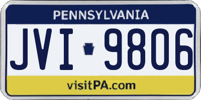 PA license plate JVI9806