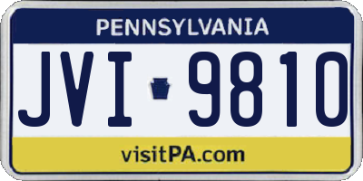 PA license plate JVI9810